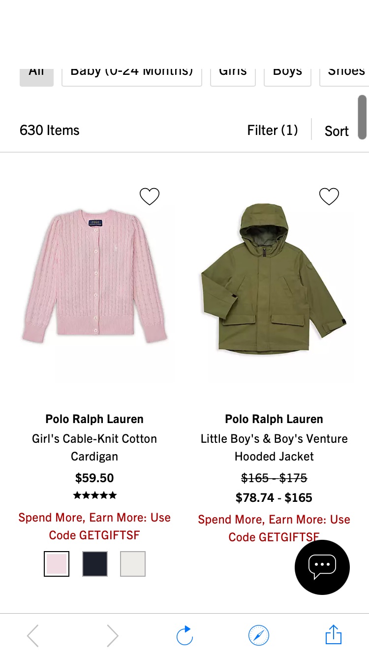 Polo Ralph Lauren 童装至高送$500礼卡