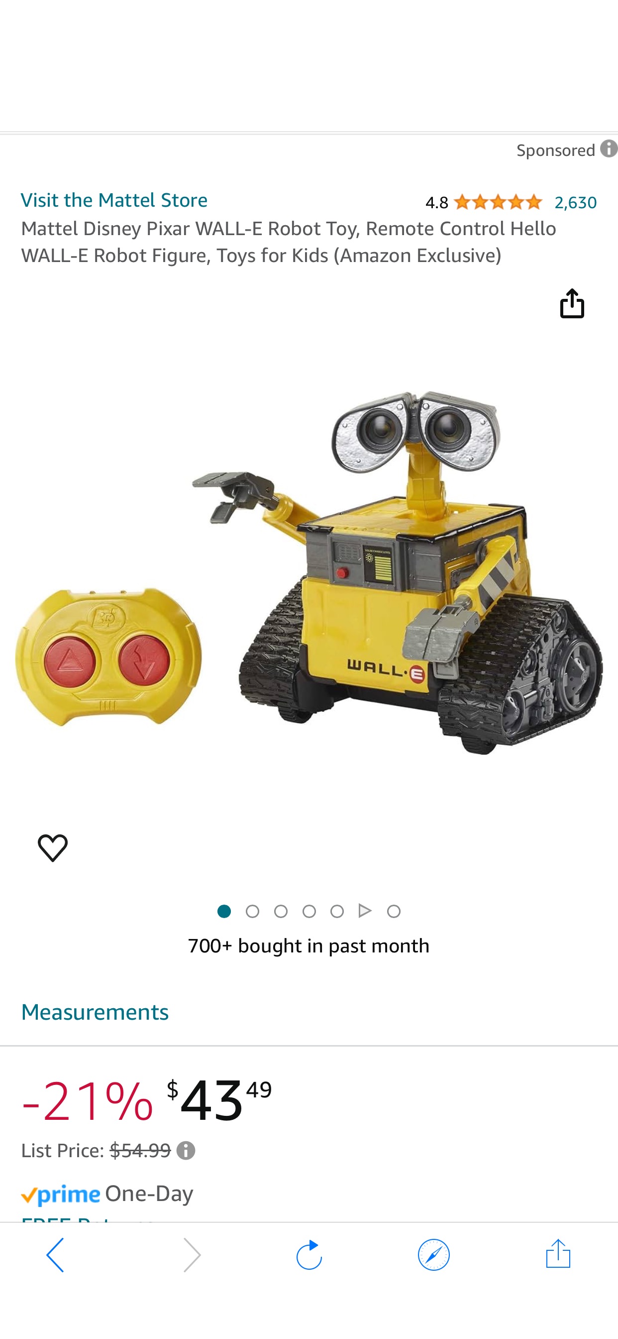 Amazon.com: Mattel Disney Pixar WALL-E Robot Toy, Remote Control Hello WALL-E Robot Figure, Toys for Kids (Amazon Exclusive) : Toys & Games 遥控玩具 瓦力