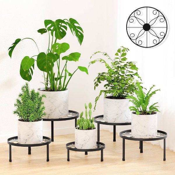 CADANI 5 Pack Metal Plant Stands