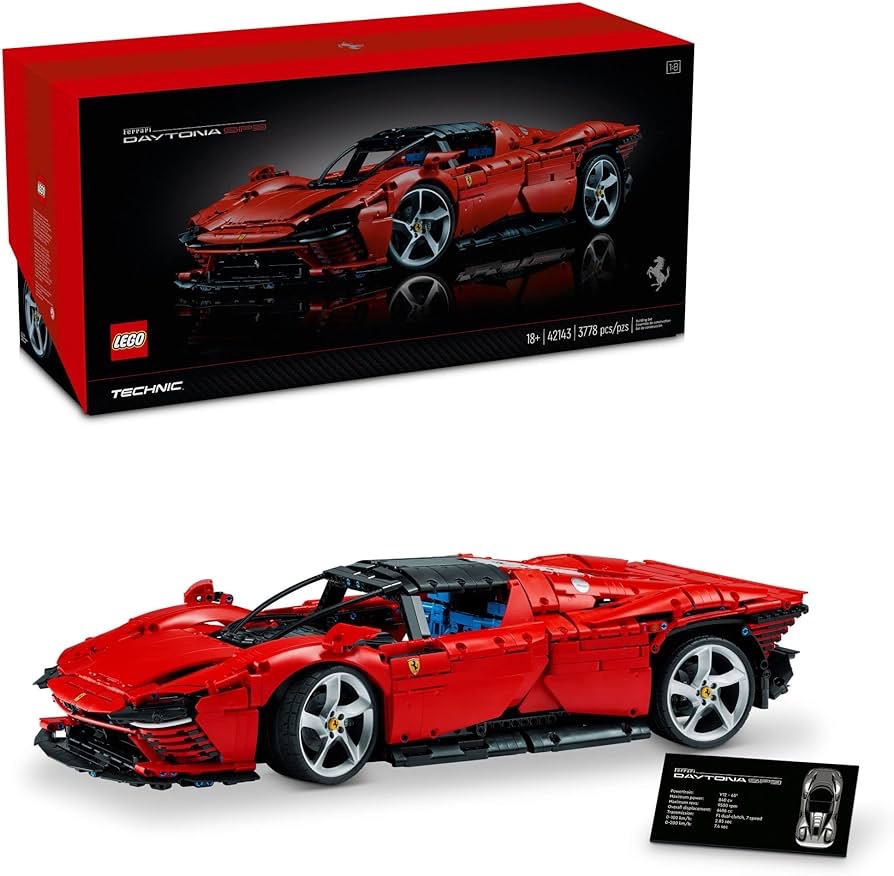 Amazon.com: LEGO Technic Ferrari Daytona SP3 42143, Race Car Model Building Kit, 1:8 Scale Advanced Collectible Set for Adults, Ultimate Cars Concept Series, Great Anniversary and Father's Day Gift fo