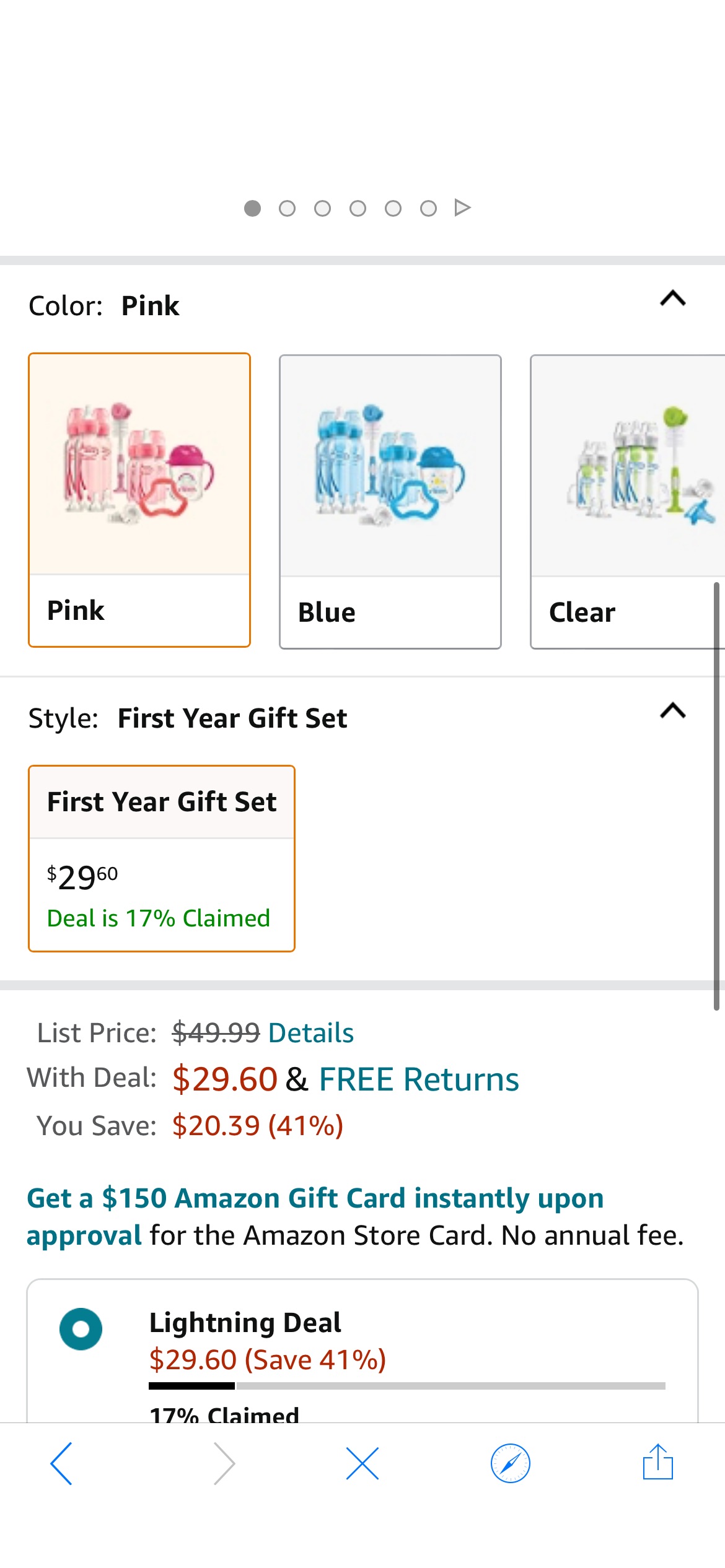 Amazon.com: Dr. Brown's 奶瓶闪购套装6折Options+ First Year Anti-Colic Bottle Gift Set with Sippy Cup, Baby Bottle Brush and Teether - Pink : Everything Else