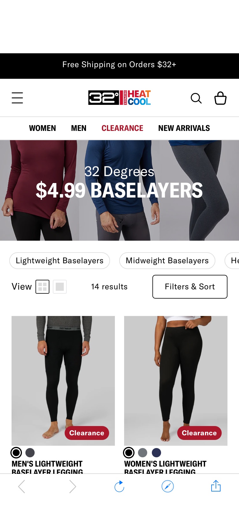 32 Degrees has their Men's and Women's Baselayers (tops and bottoms) on sale for $4.99 with free shipping with coupon code NEWS30SHIP in cart.