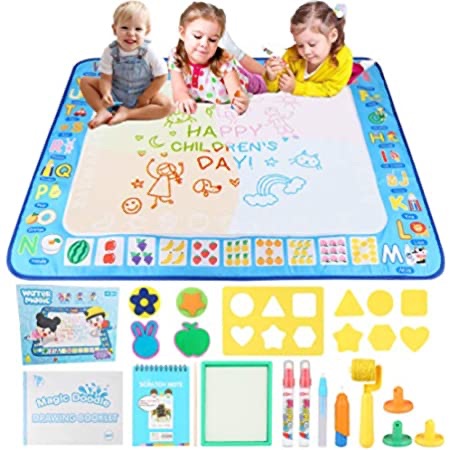 Amazon.com: Miserwe Large Water Writing Mat Drawing Mat Neon Colors Board, with 25 Pack Drawing Accessories for Kids Toys Toddlers Educational Girls Boys Size 39.3" X 27.5": Toys & Games
小孩畫畫畫