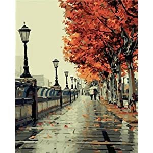 Colour Talk Paint By Numbers For Adults And Kids DIY Oil Painting - Romantic Love Autumn 16x20 inch