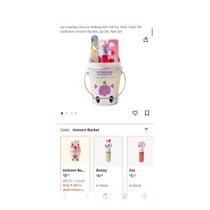 $6.57 Amazon.com: Lip Smacker Unicorn Makeup Gift Set For GIrls, Color Me Collection Unicorn Bucket, Lip Set, Nail Set : Everything Else