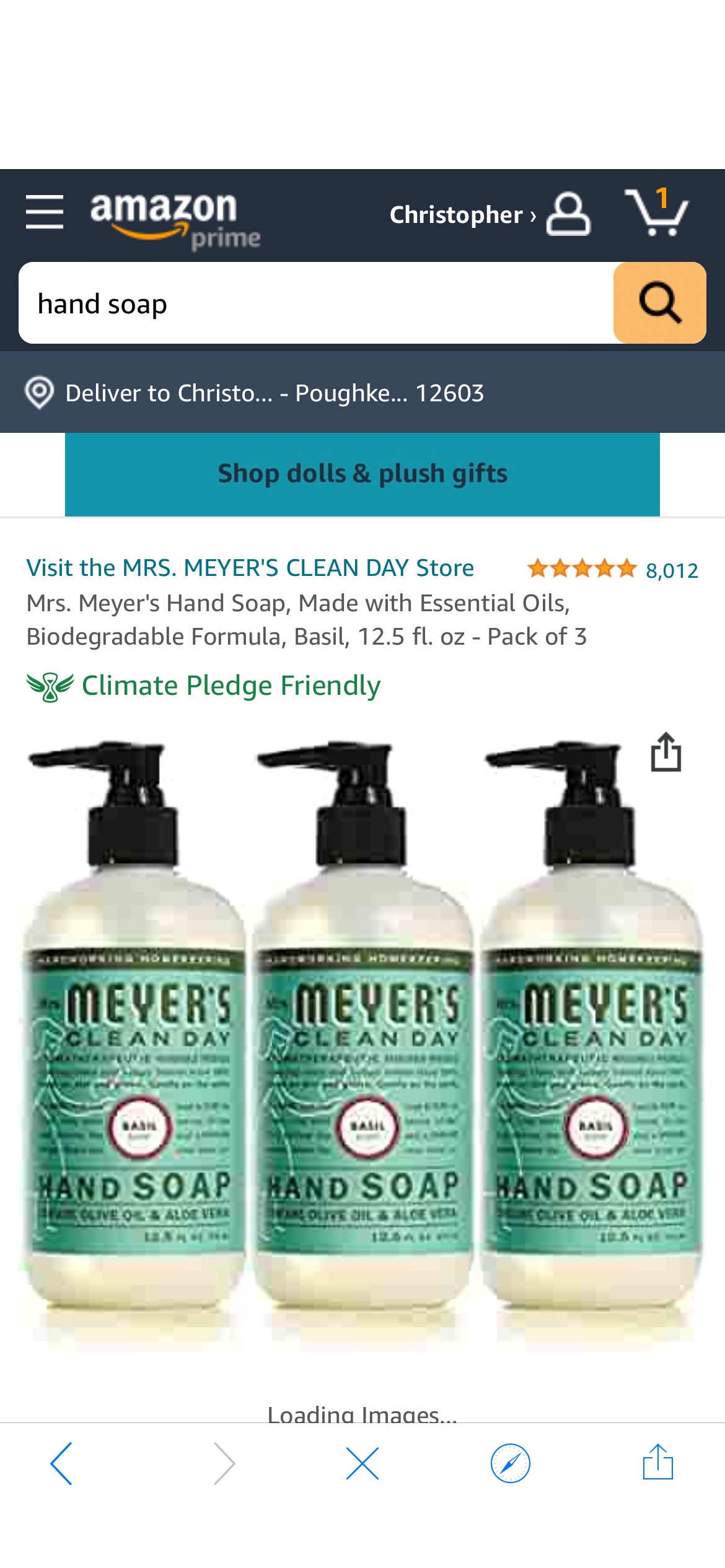 Amazon.com: Mrs. Meyer's Hand Soap, Made with Essential Oils, Biodegradable Formula, Basil, 12.5 fl. oz - Pack of 3 : Beauty & Personal Care洗手液
