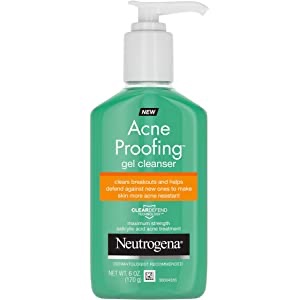 Amazon.com: Neutrogena Acne Proofing Daily Facial Gel Cleanser with Salicylic Acid Acne Medicine, Oil-Free Acne-Fighting Face Wash, 6 oz : Beauty & Personal Care洗面奶