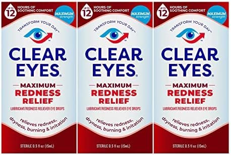 Maximum Redness Eye Relief Eye Drops, 0.5 Fl Oz, Pack of 3
