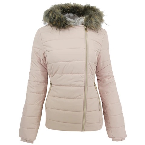 Maralyn & Me Juniors' Asymmetrical Zip Puffer Jacket Magnolia L – Proozy厚外套