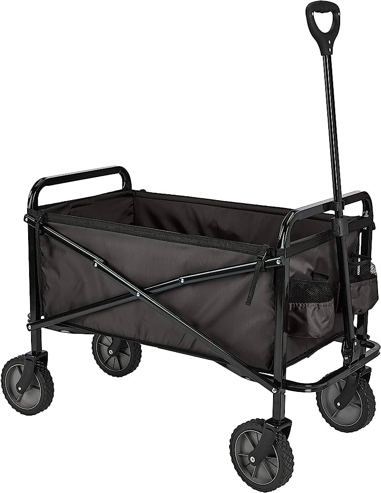 Amazon Basics Collapsible Folding Outdoor Utility Wagon with Cover Bag, Black : Amazon.ca: Patio, Lawn & Garden