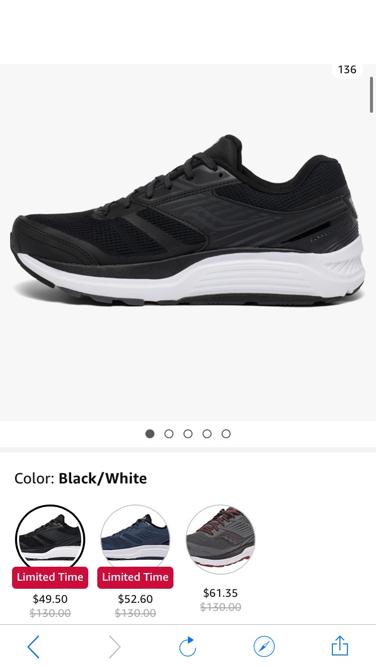 Amazon.com | Saucony Men's Echelon 8 Running Shoe, Black/White, 9.5 | Road Running跑鞋