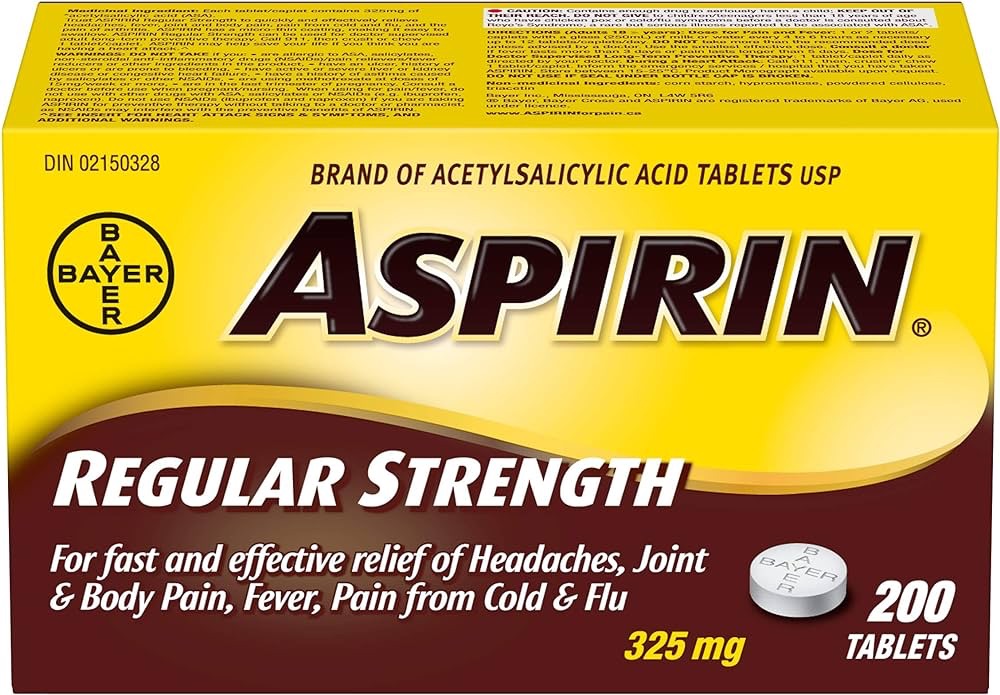 ASPIRIN Regular Strength 325mg Tablet : Amazon.ca: Health & Personal Care