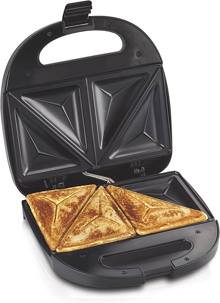 Amazon.com: Hamilton Beach Electric Sandwich Maker Toaster with Nonstick Plates Makes Omelets and Grilled Cheese, 4 Inch, Easy to Store, Black (25430): Home & Kitchen