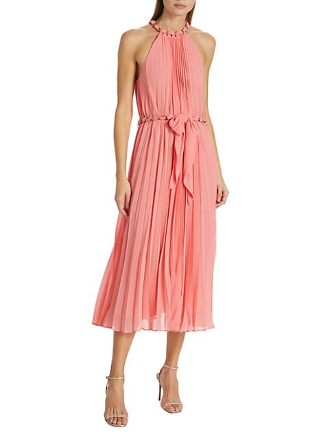 Shop Zimmermann Sunray Pleated Chain-Embellished Midi-Dress | Saks Fifth Avenue