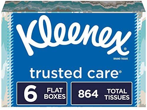 Trusted Care Facial Tissues, 6 Flat Boxes, 144 Tissues per Box