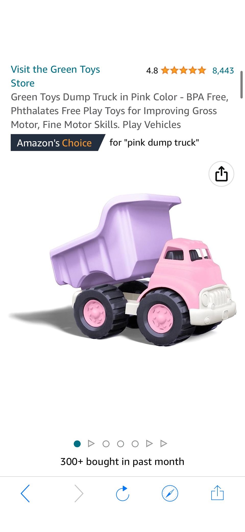 Amazon.com: Green Toys Dump Truck in Pink Color - BPA Free, Phthalates Free Play Toys for Improving Gross Motor, Fine Motor Skills. Play Vehicles : GreenToys: Toys & Games原价27.99