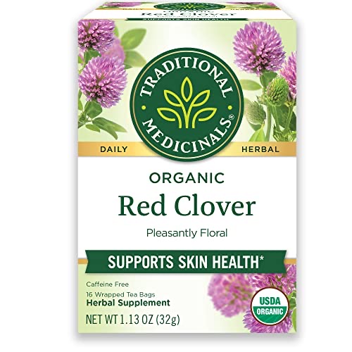 Traditional Medicinals Tea, Organic Red Clover, Supports Skin Health, 16 Tea Bags B0BTDQ2G99