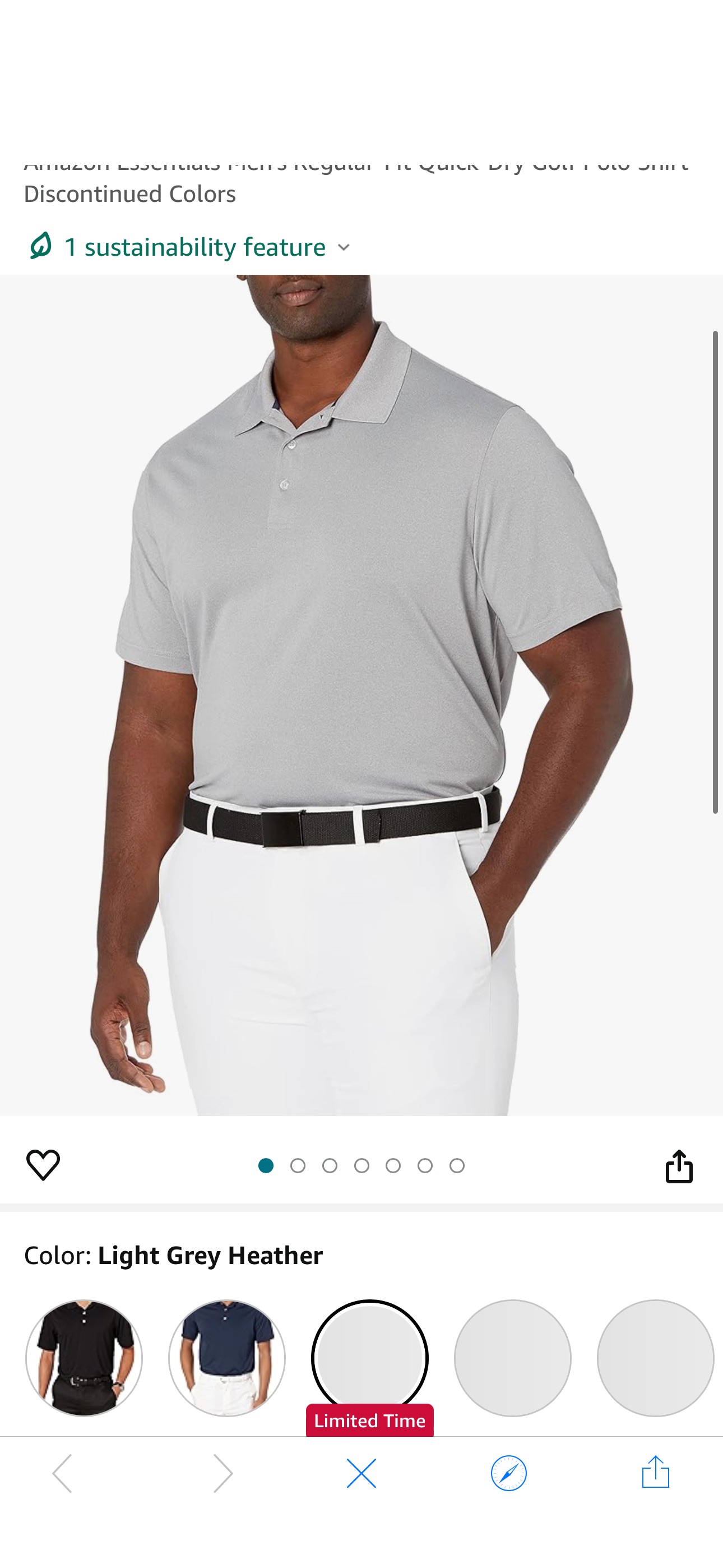 Amazon.com: Amazon Essentials Men's Regular-Fit Quick-Dry Golf Polo Shirt-Discontinued Colors, Light Grey Heather, XX-Large Big Tall : Clothing, Shoes & Jewelry