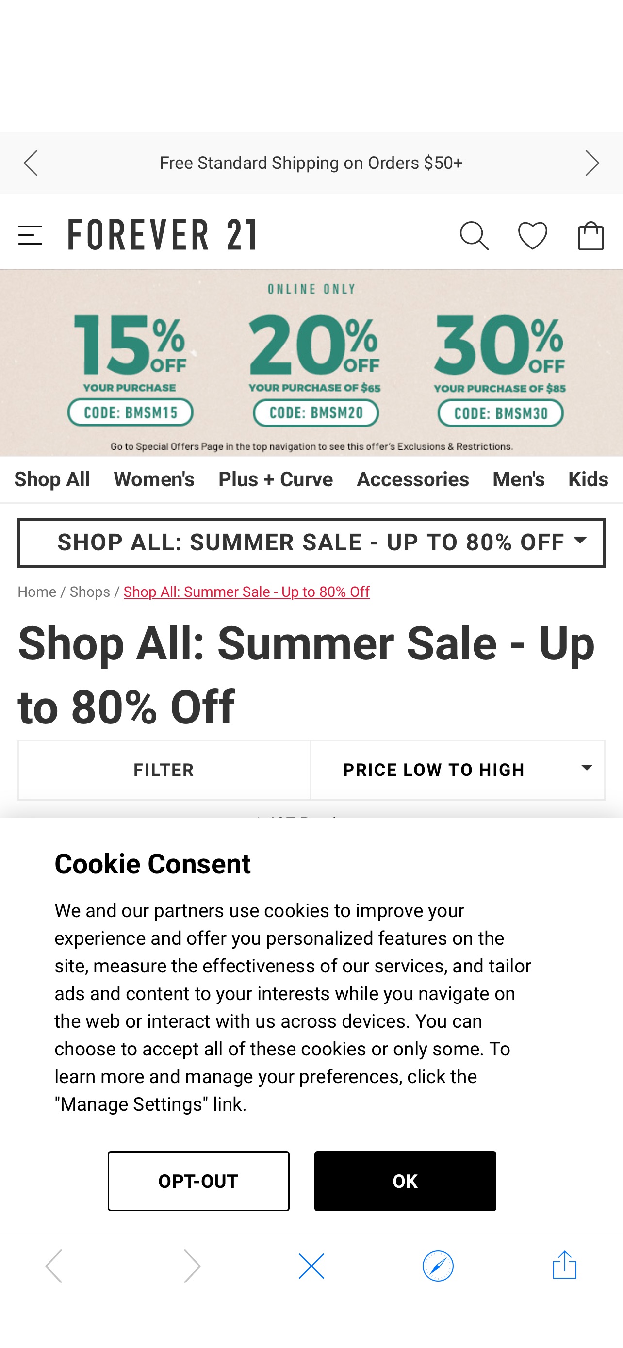 Find amazing products in Shop All: Summer Sale - Up to 80% Off' today | Forever 21 夏促 $0.6起