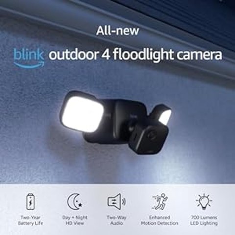 Blink Outdoor 4  安防摄像头, 700流明+动态感应+内置警报