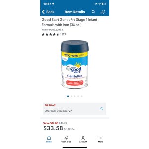 $33.58 Good Start GentlePro Stage 1 Infant Formula with Iron (38 oz.) - Sam s Club