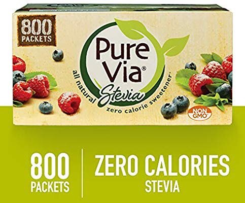 PURE VIA Stevia Sweetener Packets,Sugar Substitute,800 Count