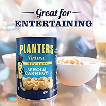 Amazon.com : PLANTERS Deluxe Lightly Salted Whole Cashews, 18.25 oz. Resealable Canister - Lightly Salted Cashews & Lightly Salted Nuts - Nutrient Dense Snacks 腰果