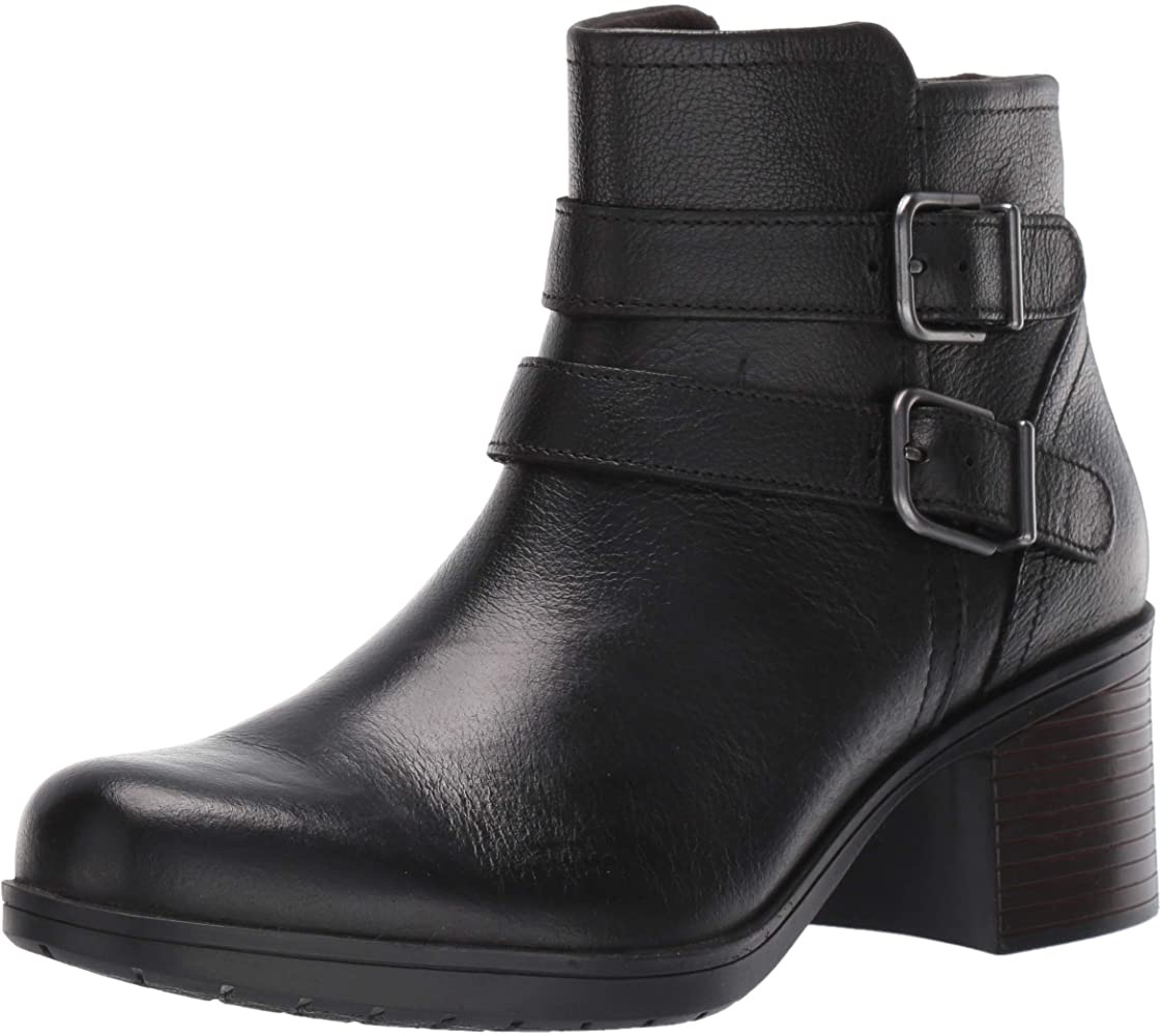 精美短靴Amazon.com | Clarks Women's Hollis Pearl Fashion Boot, Black Leather, 50 M US | Ankle & Bootie