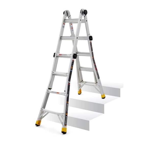 Gorilla Ladders 18 ft. Reach MPXA Aluminum Multi-Position Ladder with 300 lbs. Load Capacity Type IA Duty Rating GLMPXA-18 - The Home Depot