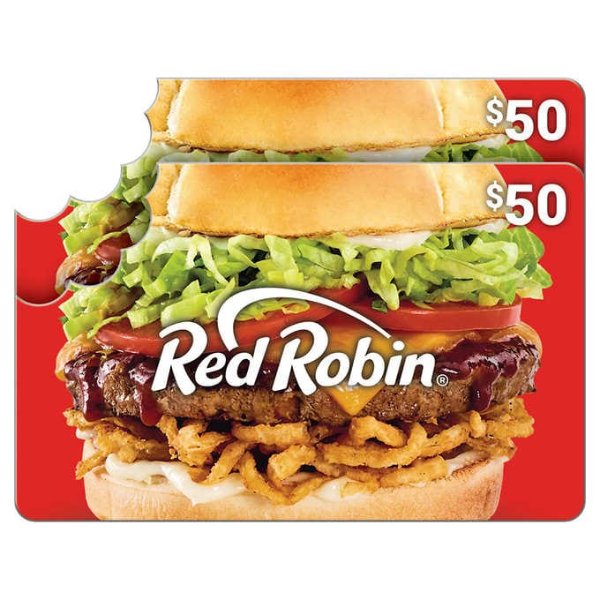 Red Robin Two Restaurant $50 E-Gift Cards
