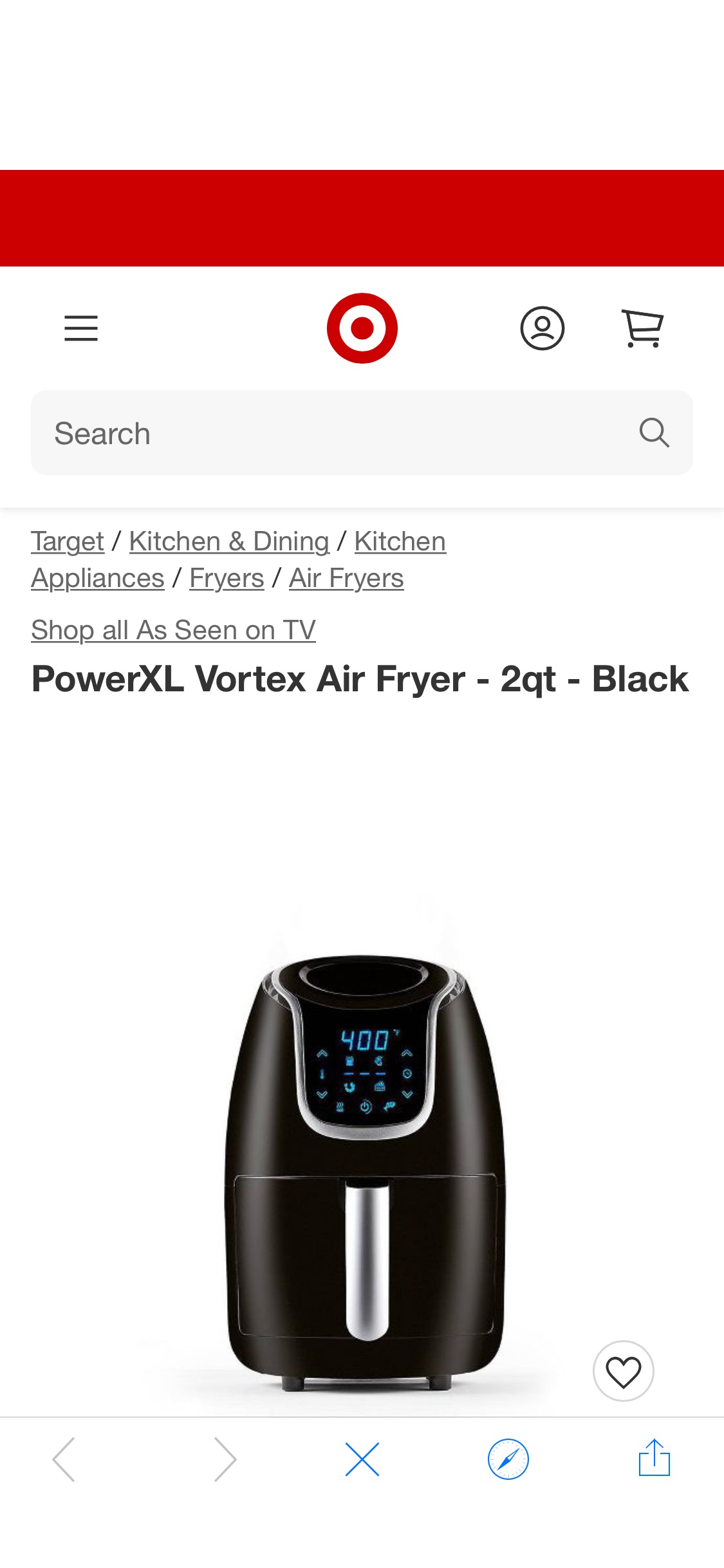Powerxl Vortex Air Fryer - 2qt - Black : Target为