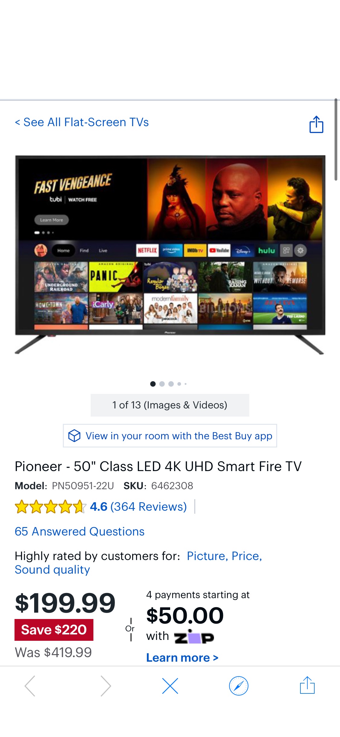 Pioneer 50" Class LED 4K UHD Smart Fire TV PN50951-22U - Best Buy