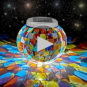 Aukora Color Changing Solar Powered Glass Ball Garden Lights, Table Lights Waterproof Led Night Light for Garden, Patio, Party, Yard, Outdoor/Indoor Decorations, Ideal Gift(Mosaic Glass) - Amazon.com