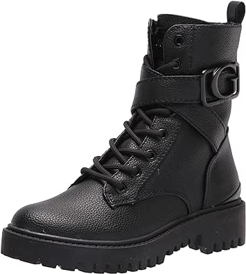 Amazon.com | GUESS Women&#39;s ORANA Combat Boot, Black, 6 | Ankle &amp; Bootie