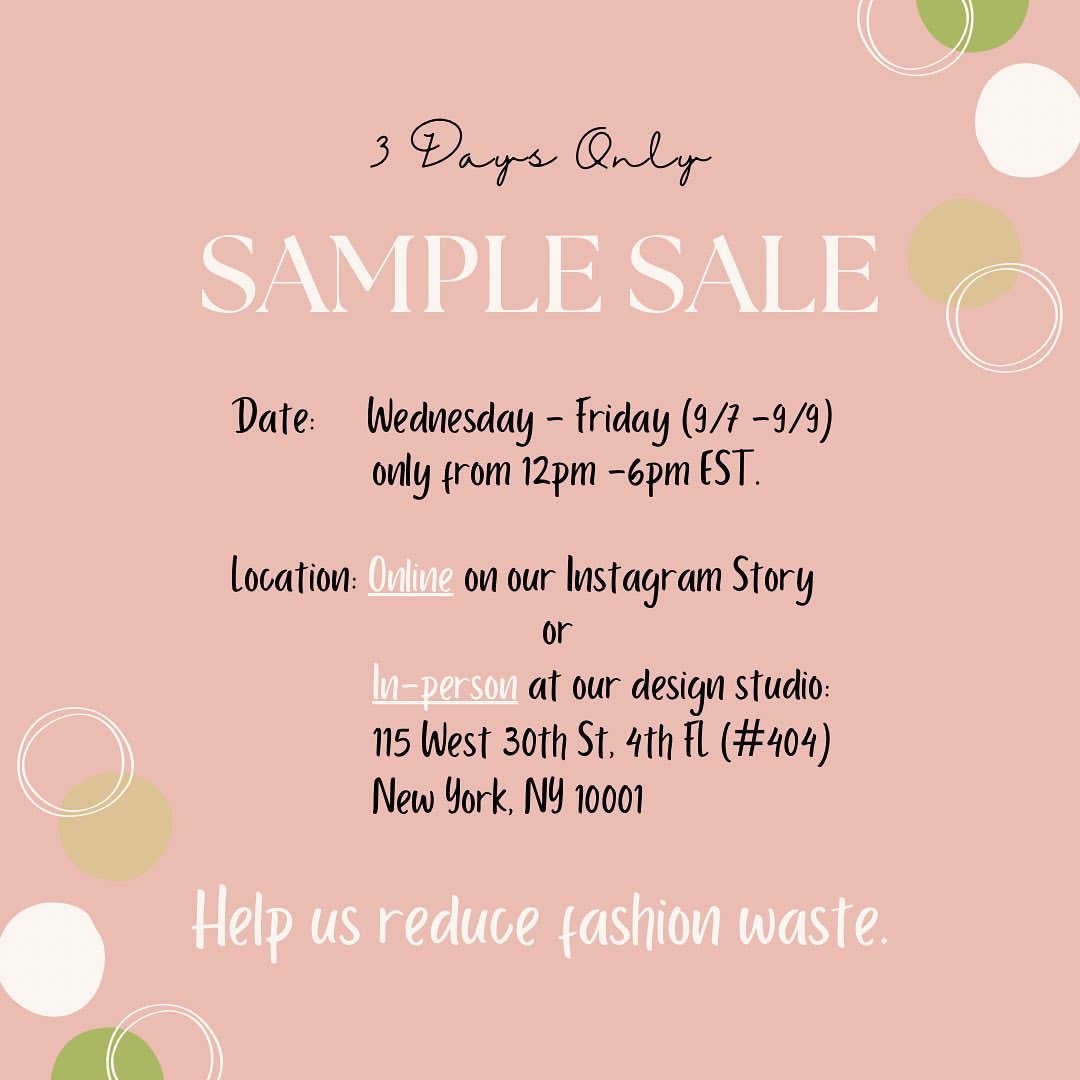 Petite Studio on Instagram: “ OUR SAMPLE SALE HERE. Shop on our IG Story or In-Person at our design studio starting at 12pm EST️ Only until Friday, 9/9! ”店内打折 9/7-9/9