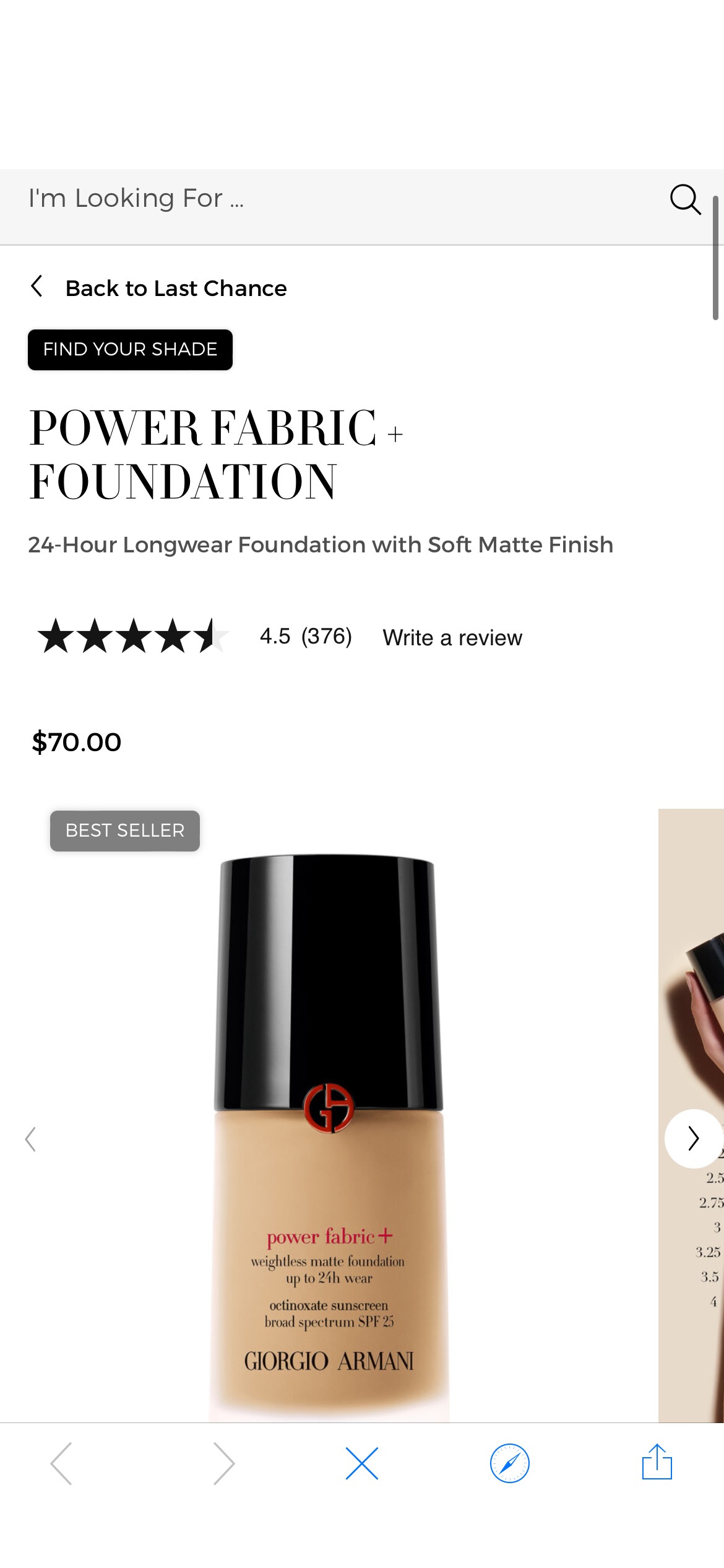 Power Fabric + Foundation SPF 25 — Foundation — Armani Beauty 阿玛尼美女：再看看Power Fabric + Foundation，在它售完之前获得它