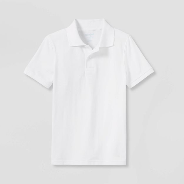 男童短袖 Pique 制服 Polo 衫 - Cat & Jack™ 白色 S : Target