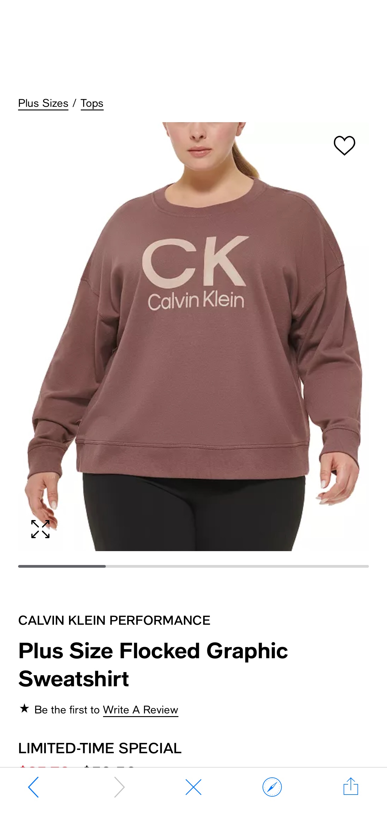 Calvin Klein Plus Size Flocked Graphic Sweatshirt & Reviews - Tops - Plus Sizes - Macy's