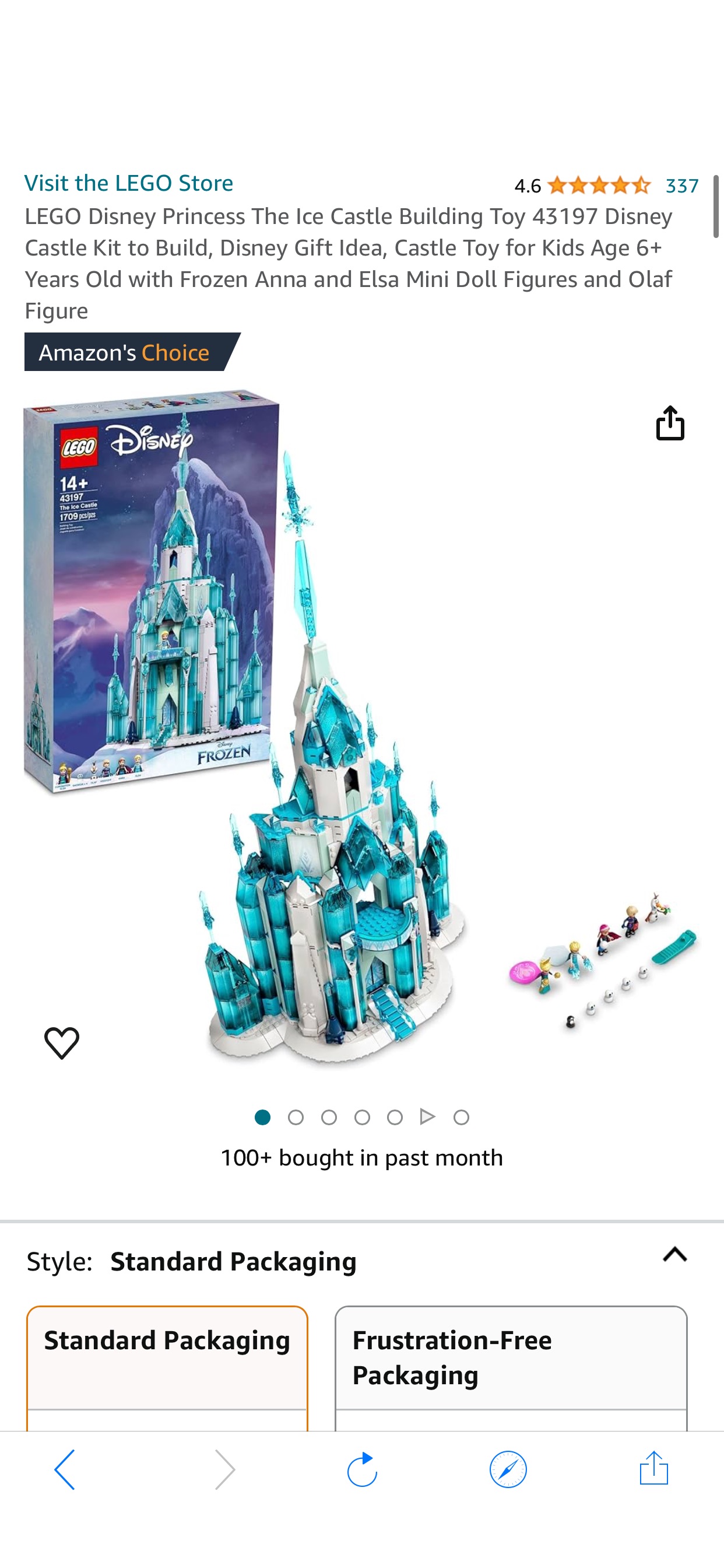 Amazon.com: LEGO Disney Princess The Ice Castle Building Toy 43197 Disney Castle Kit to Build, Disney Gift Idea, Castle Toy for Kids Age 6+ Years Old with Frozen Anna and Elsa Mini Doll Figures and Ol