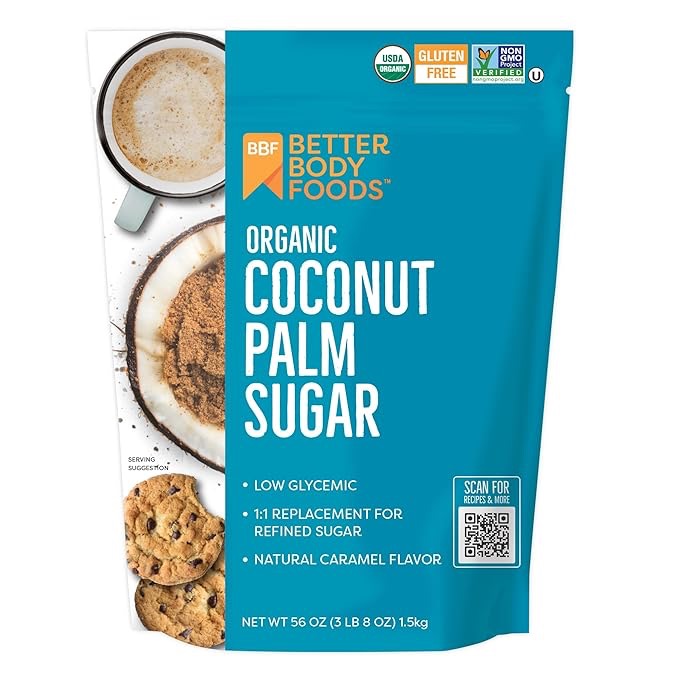 Amazon.com：BetterBody Foods有机椰子棕榈糖，无麸质，3.5磅，56盎司