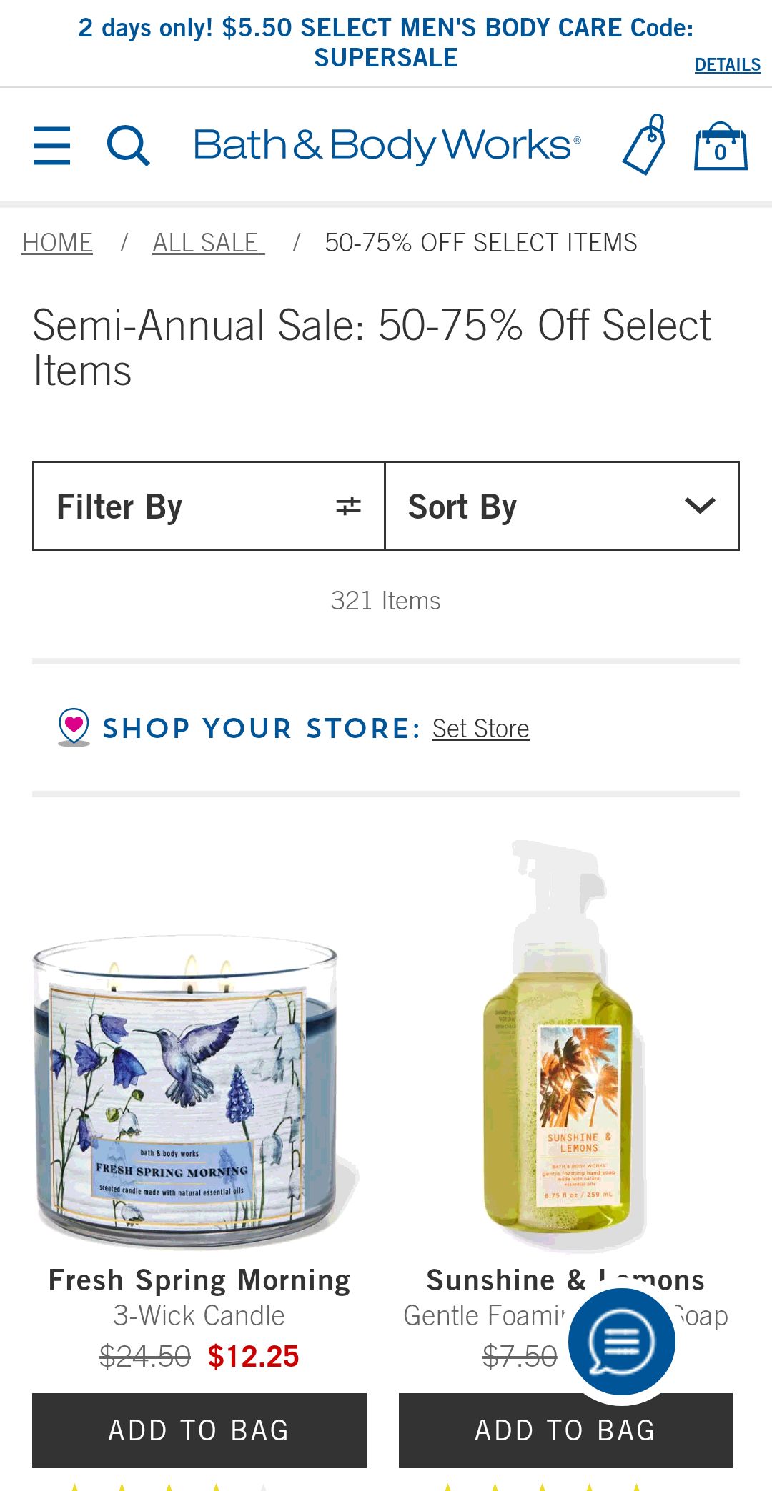 50-75% Off Select Items - Bath & Body Works