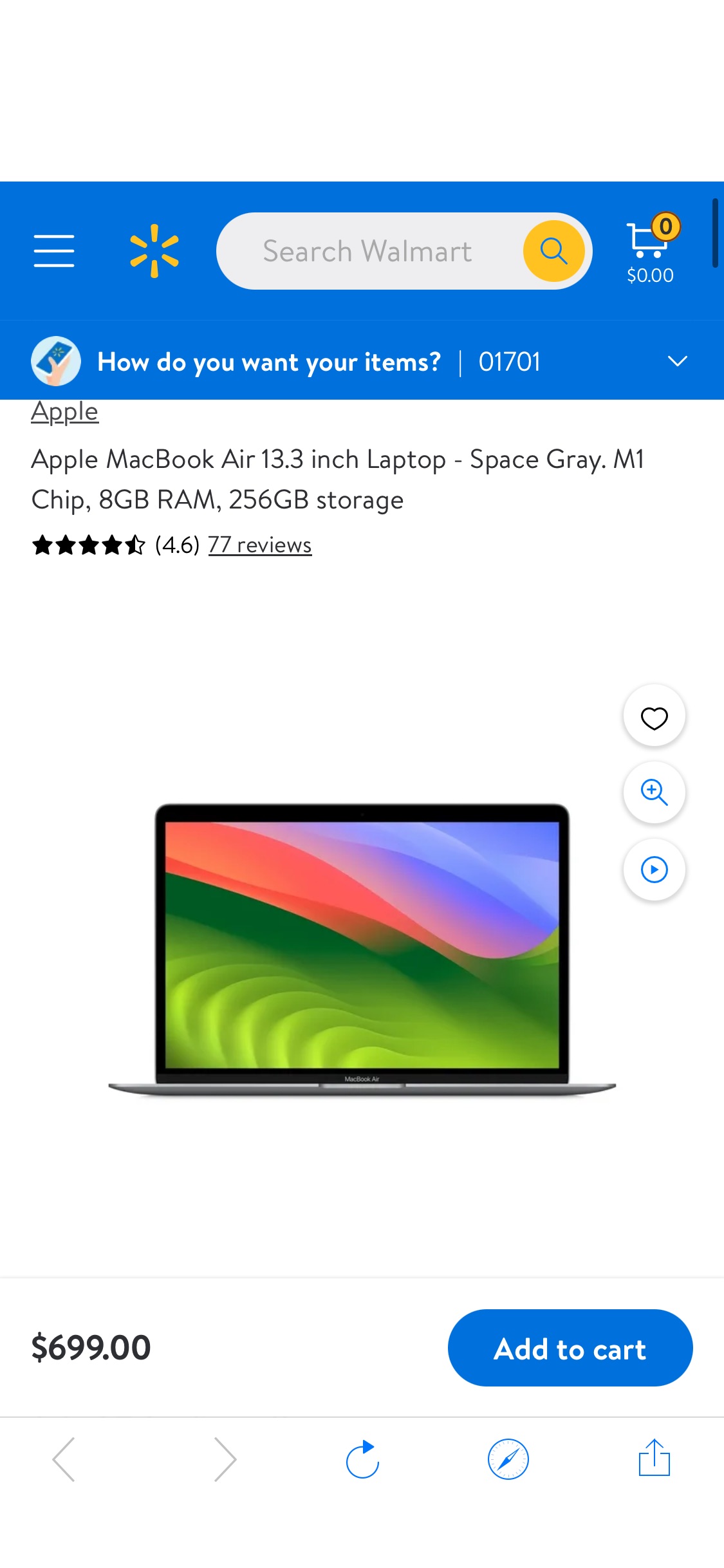 Apple MacBook Air 13.3 inch Laptop - Space Gray. M1 Chip, 8GB RAM, 256GB storage - Walmart.com