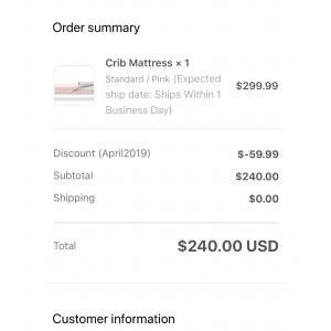 $240 Newton baby mattress 全场八折包邮