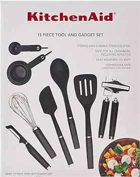 Amazon.com: KitchenAid Classic Tool and Gadget Set, 15-Piece, Black : Home & Kitchen