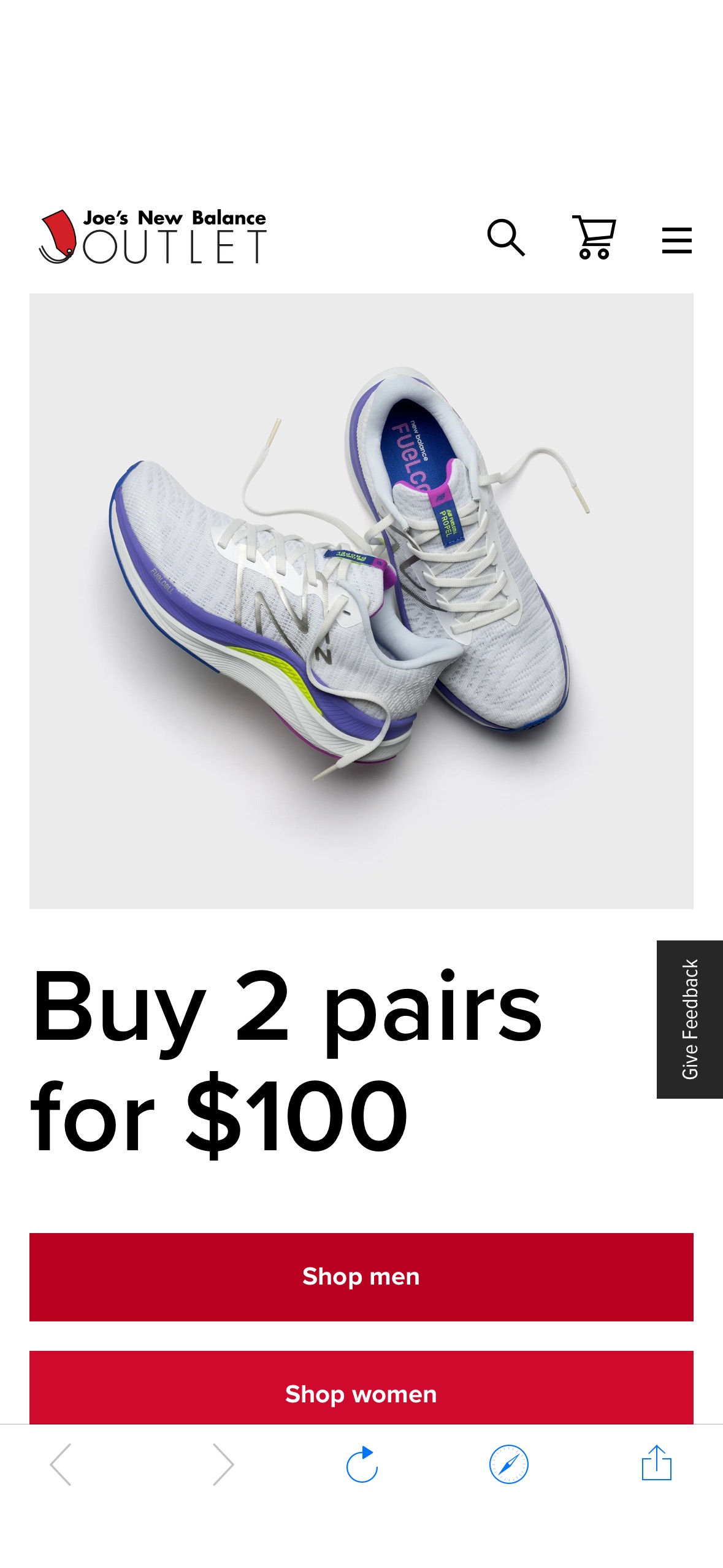 Joe’s New Balance Outlet Sale | 2 for $100 Men’s & Women’s Sneakers