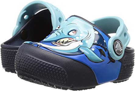 Amazon.com | Crocs Kids' Crocsfunlab Lights Clog, Shark/Navy, 6 M US Toddler | Clogs & Mules鞋子