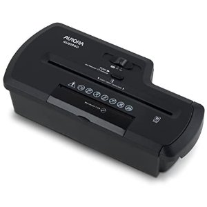 $28.7 家用碎纸机 Aurora AU800SD Professional Strip Cut Paper Shredder/CD/Credit Card Shredder Without Wastebasket, 8-Sheet Strip-Cut No Basket, Black : Office Products