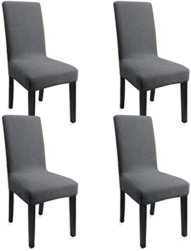 椅套4个 Amazon.com: Fab totes DiningChair Slipcovers Set of 4 Washable Dining Chair Covers Stretch Slipcover for Parson Chairs Decorative Chair Cover for Kitchen Dark Grey : Home & Kitchen