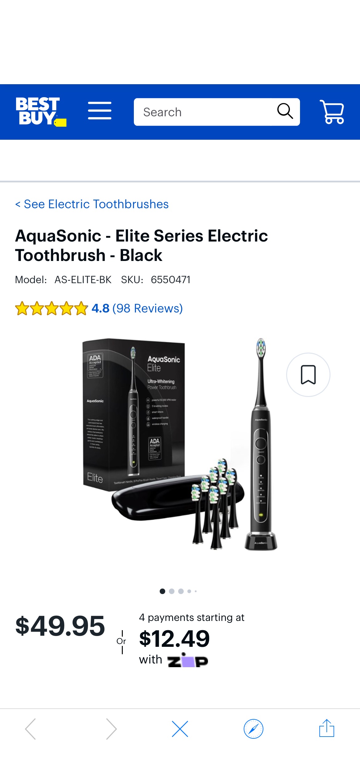 AquaSonic Elite Series Electric Toothbrush Black AS-ELITE-BK - Best Buy