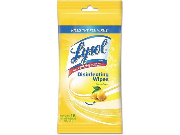Disinfecting Wipes, On the Go Travel Size, Lemon Scent, 15ct